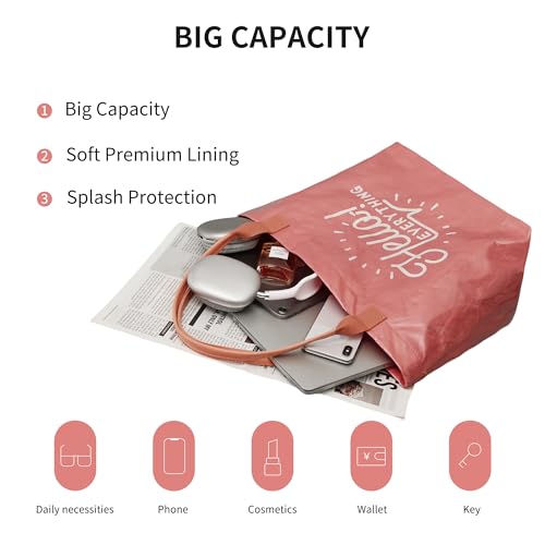PVC Tote Bag Clear Carry All Shopping Handbag Plastic Shoulder Bag Women's Letters Print Kraft Paper Hobo Bag For Work Travel - Image 6