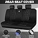 CAR PASS Luxury Faux Leather Rear Bench Car Seat Covers, Waterproof Anti Slip Back Seat Covers, Deluxe Automotive Backseat Cover Universal Fit for Most Cars Sedan SUV Pickup Truck (All Black)