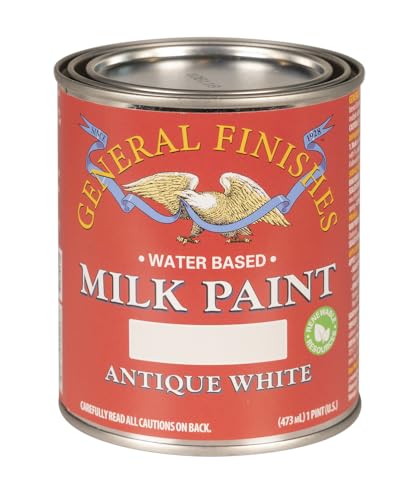 General Finishes Water Based Milk Paint, 1 Pint, Antique White