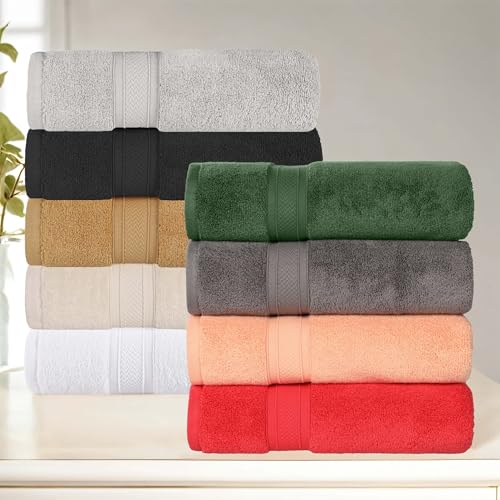 Superior Cotton Chevron 8-Piece Towel Set, Zero Twist, Quick Dry, Home Essentials, Shower, Spa, Luxury Plush Soft Absorbent Towels, 2 Bath, 2 Hand, 4 Washcloth/Face Towels, Forest Green by SUPERIOR - Image 7