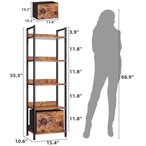Furologee5tierbookshelfwithdrawertallnarrowbookcasewithshelveswoodandmetalbookshelvesstorageorganizerindustrialdisplaystandingshelfunitforbedroomlivingroomrusticbrown Urban Country Home Decor Furologee 5 tier bookshelf with drawer tall narrow bookcase with shelves wood and metal bookshelves storage organizer industrial display standing shelf unit for bedroom living room rustic brown urban country home decor