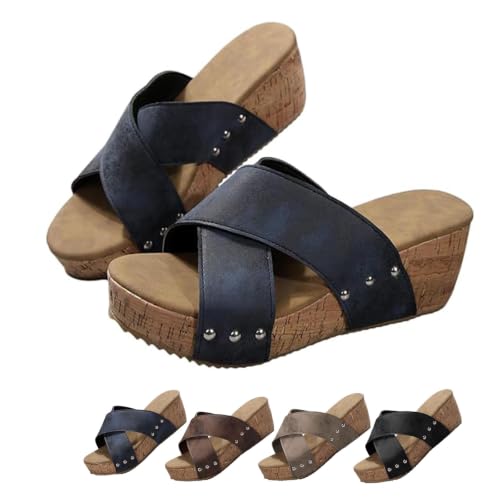 Sandales compensées large largeur pour soulager les pieds sensibles en été
