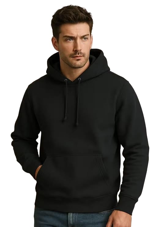 liula corporation Men’s Solid Pullover Hoodie, Purple, Long Sleeve Fleece Sweatshirt with Kangaroo Pocket & Drawstring Hood-picture-31