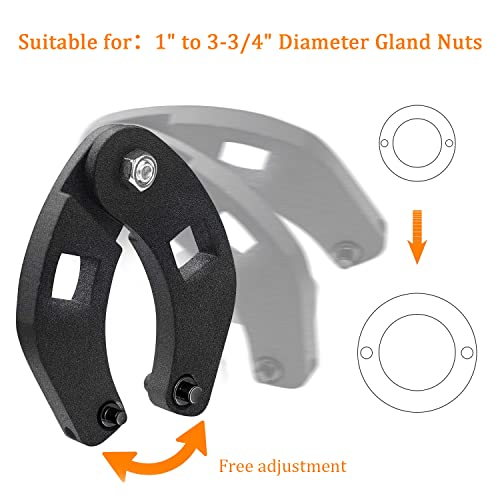 Ivarkey 7463 Adjustable Gland Nut Wrench With 1/4" And 7/32" Diameter Pin Holes For 1" To 3-3/4" Gland Nuts For Smaller Gland Nuts On Construction #TOP2