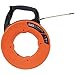 Klein Tools 56351 Non-Conductive Electrical Fish Tape, Fiberglass Wire Puller w/Steel Leader, Optimized Housing, 100-Foot x 3/16-Inch
