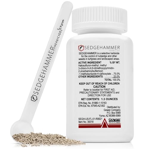 Sedgehammer Herbicide - 1 Pack of 1.33oz Bottle of USA-Made Post-Emergent Nutsedge Killer for Lawns - Lawn & Pet Safe Weed Killer for Commerical & Large Area Use - Also Works on Horsetail & Kyllinga