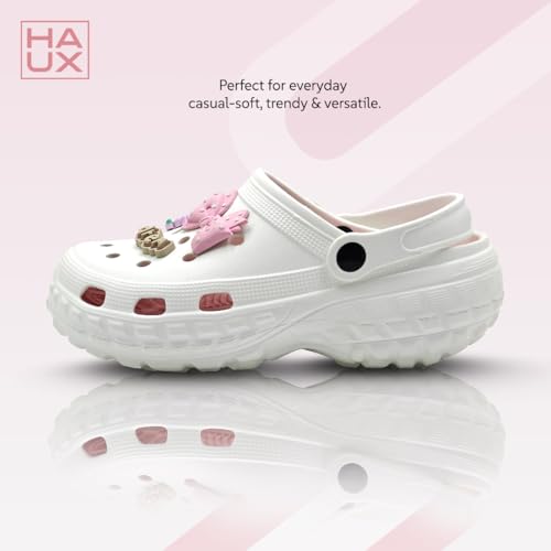 Image of HAUX Women's Classic Charms Clogs /Sandals with Adjustable Back Strap for Adult | Comfortable & Light Weight | Stylish & Anti-Skid | Everyday Use Clogs for Girls & Ladies