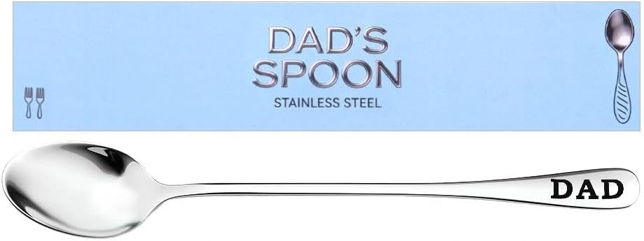 Father Day Gifts for Dads Ice Cream Spoon Scoop Engraved Gifts for Daddy Birthday Christmas Gift Ideas Dad Home Kitchen Essentials Father Shovel Fathers Holiday Presents Daddy Item Stuff Thing Product