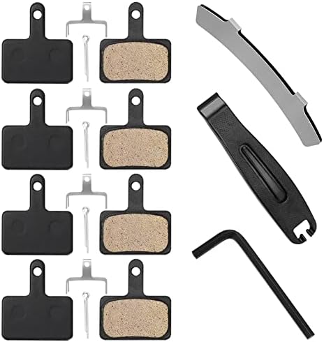 4 Pairs Bike Brake Pads,Bicycle Brake Pads with Installation Tools Competible with Trp Tektro Shimano Brake Pads MT200 M355 M446 M315 M365,MTB Bike Disc Brake Pads Competible with Ebike Brake Pads