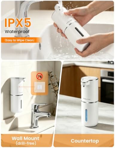 DONASIRA Touchless Automatic Soap Dispenser, Rechargeable Champagne Gold - 3