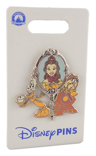 Disney Pin - Beauty and the Beast - Belle with Mirror - Cogsworth and Lumiere