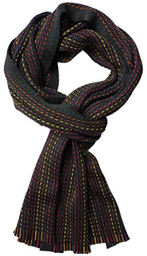 Rotfuchs Bufanda de punto para hombre, a rayas, 100% lana, color violeta, 190 x 25 cm, fabricado en Alemania Cover