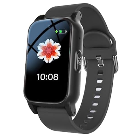 Inteligentny zegarek GPS dla osób starszych z wykrywaniem upadków, inteligentna bransoletka SOS dla osób z demencją,Black