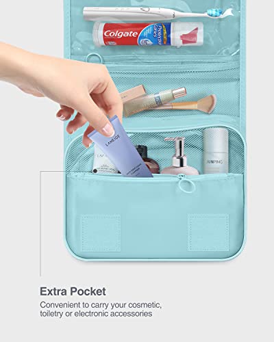 Luxtude Small Hanging Toiletry Bag for Women, Water-resistant Travel Toiletry Bag with Hanging Hook, Portable Toiletry Travel Organizer Bag for Toiletries, Shower, Bathroom, Cosmetics etc.(Blue) - Thumbnail 7