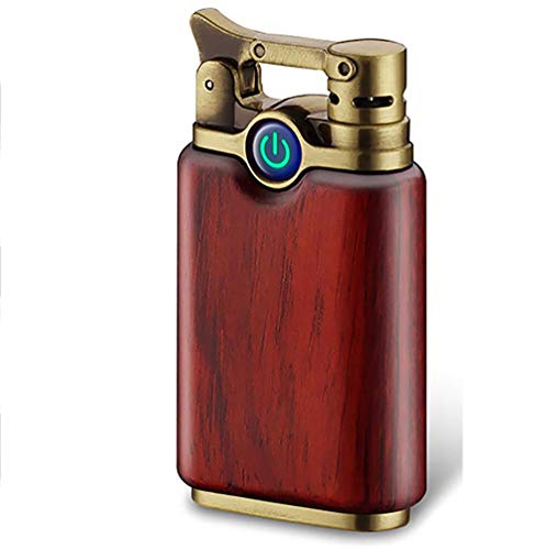 Briquet coupe-vent électronique USB à induction tactile en bois