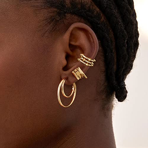 MYEARS Women Hoop Earrings Gold 14K Simple Hypoallergenic Everyday Jewelry3