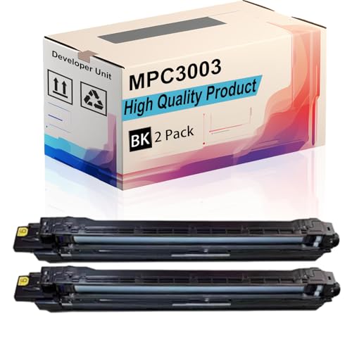 MPC3003 Developer Unit Compatible for Ricoh MP C3003 MP C3503 MP C4503 MP C501SP MP C5503 MP C6003 Printers, High Yield 80000 Pages, Print More Pages (2 Pack Black)