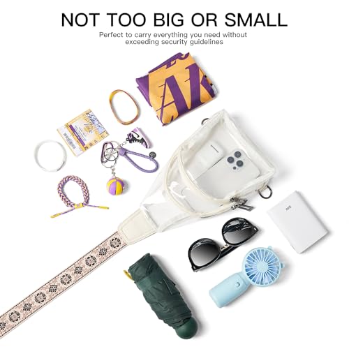 Image of LATMAP Clear Bag for Stadium Events 12x6x12 Clear Purse with 3-Zipper Pockets Crossbody Handbag Tote for Concerts Sports
