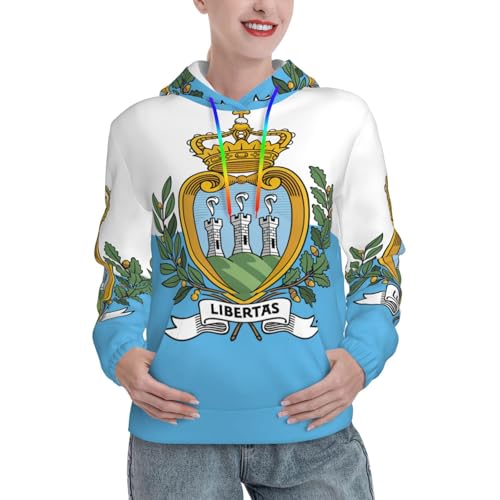 Sweat à capuche graphique tendance femme imprimé Saint-Marin