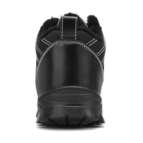 ricema Winterstiefel Herren Damen – Warm Gefüttert Winterschuhe Schneestiefel Leicht Rutschfest Outdoor Wanderschuhe, Trekking Stiefel für Schnee & Alltag, Schwarz 43 EU