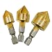 Produktbild Sulifor 5-Blatt-Titan-Anfasmaschine mit Sechskantschaft 3 Stück Flöte Senker Bohrer Zähler 6-19mm Senk Anfasmesser