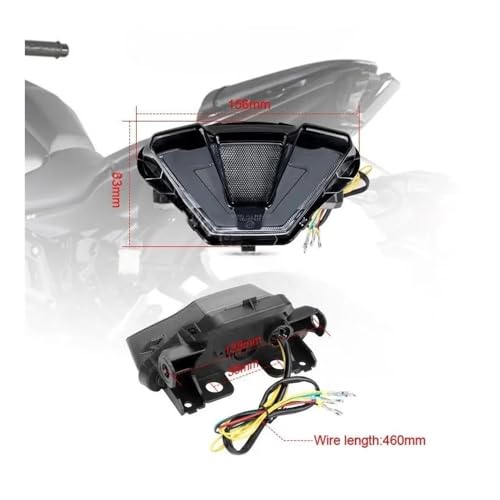 Feu arrière pour MT07 2021-2024 clignotant LED intégré - 3