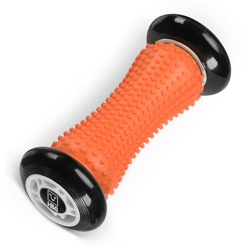 H&S Fußmassage Igelball - Faszienrolle Fuß - Fußmassageroller zur Faszien Massage - Roller für Hand & Fuss aus Silikon mit Noppen für Stressabbau & Entspannung - Orange 1