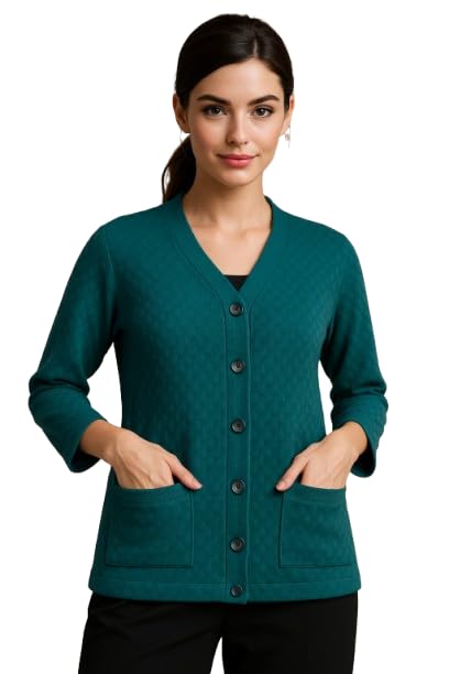 Women's Warm Woolen Cardigan - Stylish Full Sleeve Knitwear for Winter, Cozy & Elegant Sweater with Front Pocket Plus Size Also Available L to 4XL