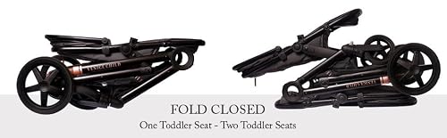 Venice Child Maverick - Tandem Stroller, Single to Double Stroller - 2 Toddler Seats & Car Seat Adapter (Package 3, Eclipse Black)