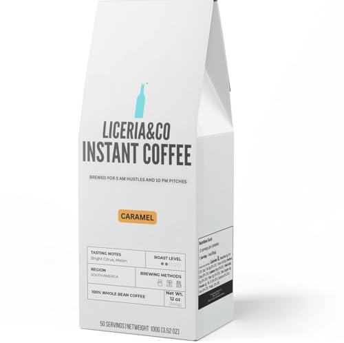 Image of Liceria&Co. Caramel Organic Instant Coffee |Premium Imported | Mild Roast |100% Arabica|100g |Rich & Intense Flavour Profile|