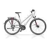 Airtracks 28 Zoll Damen Trekking Fahrrad Amber Lady Trekkingrad 24 x Gang Shimano Altus RD-M310 SGS Weiß Matt - Rahmenhöhen 44cm 48cm 52cm - Modelljahr 2023 (48cm (Körpergröße 165-175cm))