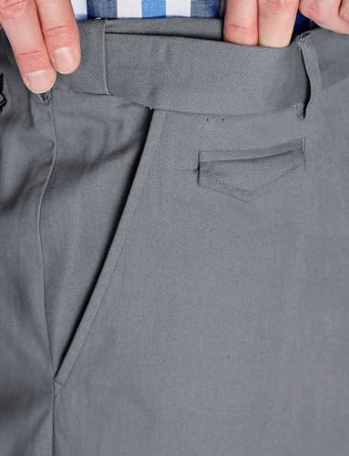 Pegasus Men's Cotton Chino Pants with Stretch Waistband Versatile, Comfortable & Stylish Smart Casual Bottoms Charcoal4