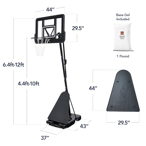 Image of Best Choice Products Adjustable Regulation Basketball Hoop, Portable Goal w /Shatterproof Backboard, Ball Return, Base Gel