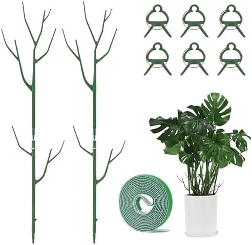 4er-Set Stapelbare Pflanzenstützen, Gartenstäbe für Innen- und Außenpflanzen und Monstera-Stütze, Rankstäbe für Kletterpflanzen & Zimmerpflanzen-Stützen, 70 cm Pflanzstäbe für Topf