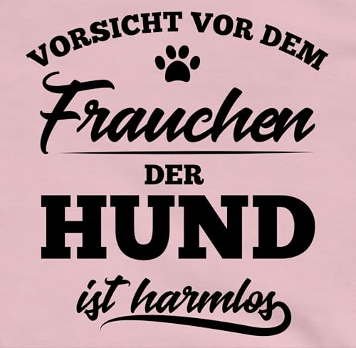 Shirtracer Pullover Damen Hoodie Frauen - Geschenk für Hundebesitzer - Vorsicht vor dem Frauchen der Hund ist harmlos - Schwarz - M - Hellrosa - hundemama hundepullover hundefan hundepfoten Pulli