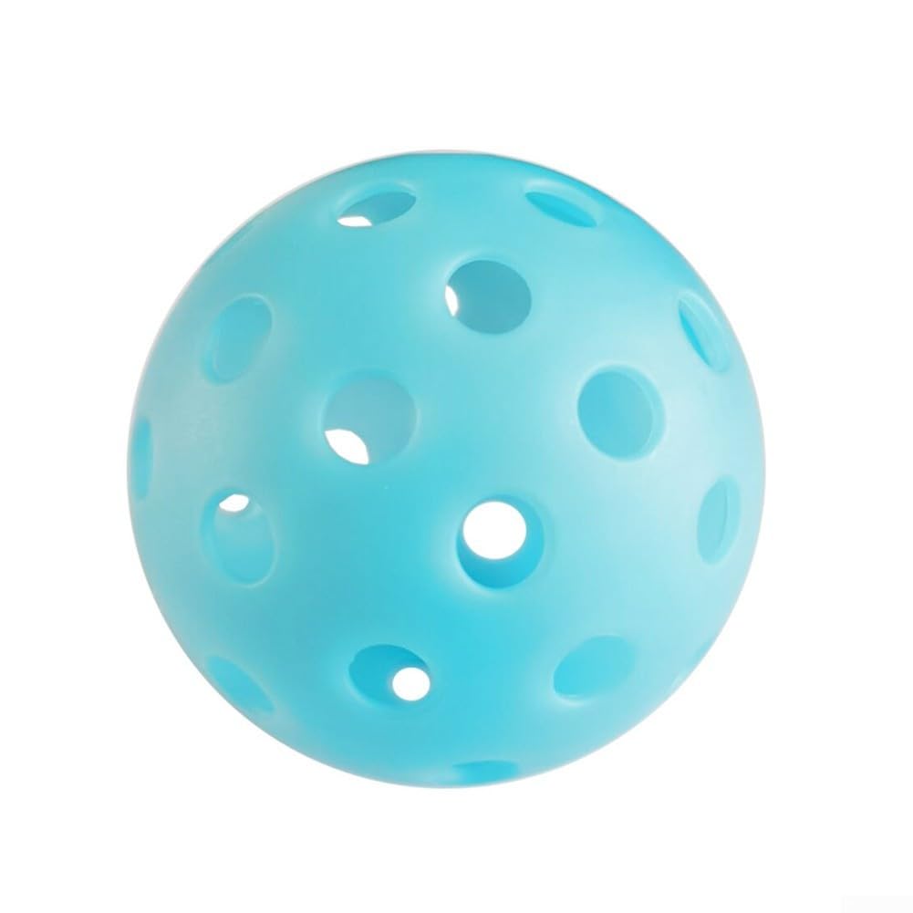 Lot de 6 balles de pickleball phosphorescentes pour sports d'intérieur et d'extérieur – Boules de cornichon lumineuses avec couche fluorescente, 40 trous pour un vol stable, standard 7,87