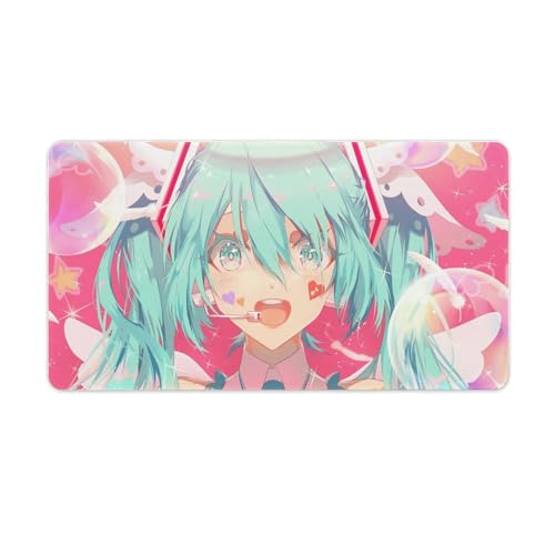 初音ミク マウスパッド ゲーミング アニメ キーボードパッド 大型 デスクマット レザー 大型 マウスパッド かわいい 防水快適性、耐久性が良い ゲームとオフィスに適している 机上用品 40X75cm