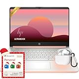 HP Rose Gold Ultrabook 14 Laptop with Office 365, Intel 4-Core CPU, 1.1TB Storage (1TB OneDrive and 64GB Emmc), 8GB RAM, Windows 11, No Mouse