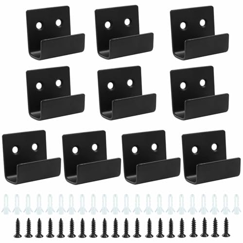 Image of Bivethoi 10 Pcs Tile Display Wall Hanger, Medium Size, Black | Stainless Steel, Wall Mount Brackets Hook, Heavy Duty, For Mirrors, Picture Frame Ceramic Wall Display