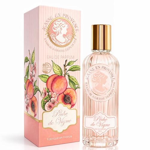 Parfum Femme Pêche de Vigne Jeanne en Provence, l'Eau de Parfum 60 ml anti-odeurs synthétiques