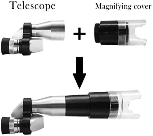 Microscopio monocular 8X20 plateado con lupa y capucha de aumento 7
