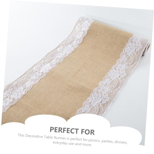 Chemin de table lin et dentelle protection de table à manger élégante VICASKY x4