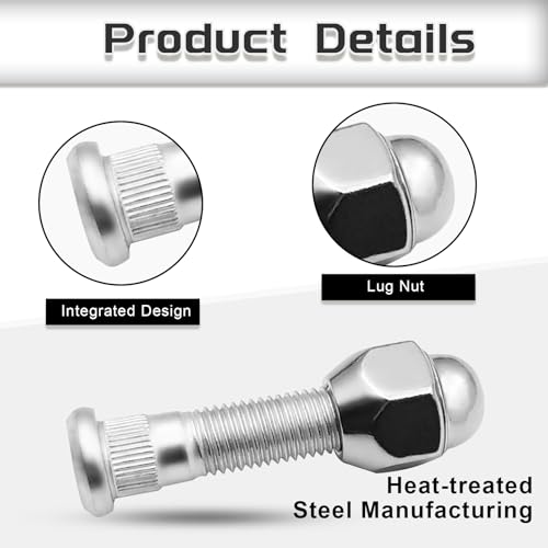 Image of 4PCS M12x1.5 Lug Nuts Chrome Nut Bolt - 21mm Hex 28 mm Height Chrome OEM Lug Nut 52950-14140 52950-M1000 Replacement for 1998-2021 Hyunda1 GT Tucson Sonata Sorento Elantra Genesis Santa Fe