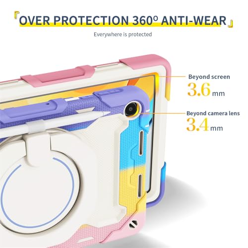 Coque MatePad SE 10.4 rotative silicone armure avec support rouge JZ