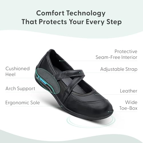 Orthofeet Women's Orthopedic Leather Celina Mary Jane Shoes3