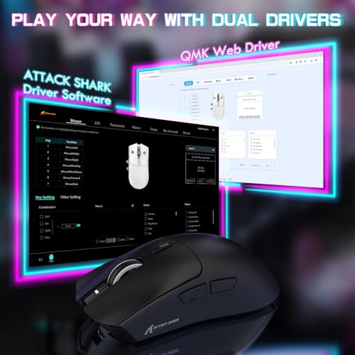 ATTACK SHARK X1 Ultralight Tri Mode Wireless 40000 DPI Gaming Mouse-Black by ATTACK SHARK - Used condition - Image 9