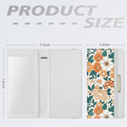 Image of Printed Checkbook Cover, RFID Blocking Checkbook, Stylish, Lightweight, Slim Durable, Multi-Functional Checkbook Holder for Personal and Business Checks (Flower-Yellow)