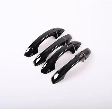 Car Door Handle Cover for Audi Q3 2019-2022,Car Exterior Door Handle Cover Waterproof Anti Scratch Exterior Accessories,A/Painted Black 2