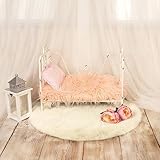 sourcing map Dollhouse Miniature Carpet, 1:12 Fluffy Doll House Rugs Prop Small House Accessories for Doll House Furniture Decor Play, Pink Round - Image 7