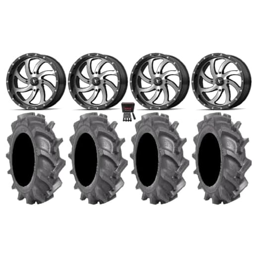 Bundle - 9 Items: MSA Mach Switch 18" Wheels 33" BKT AT 171 Tires [4x137 Bolt Pattern 12mmx1.5 Lug Kit]